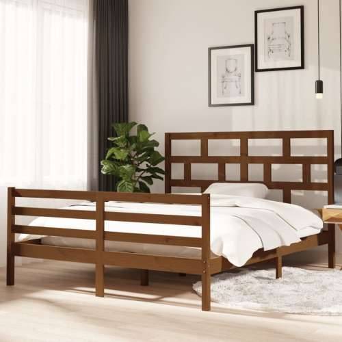 Okvir za krevet od masivne borovine smeđa boja meda 160x200 cm Cijena