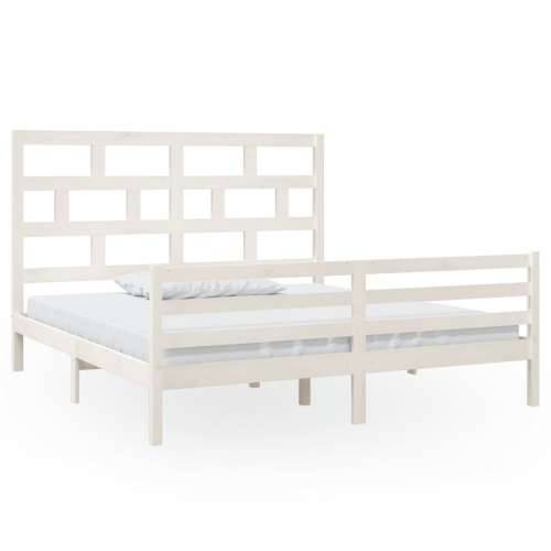 Okvir za krevet drveni bijeli 180 x 200 cm 6FT veliki bračni Cijena