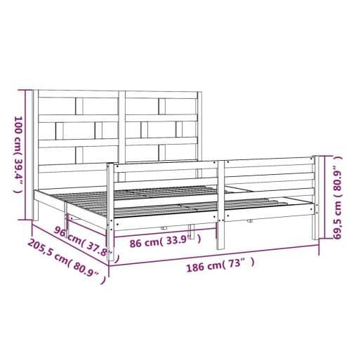 Okvir za krevet drveni boja meda 180 x 200 cm 6FT veliki bračni Cijena