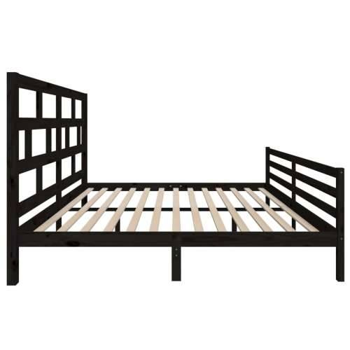Okvir za krevet od masivne borovine crni 200 x 200 cm Cijena