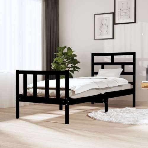 Okvir za krevet od borovine crni 75 x 190 cm jednokrevetni - Crna 75 x 190 cm Cijena