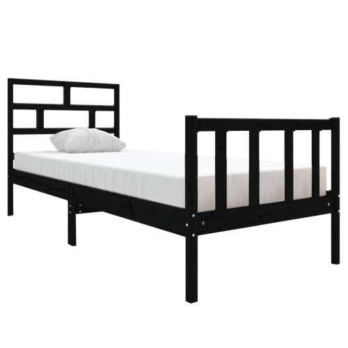 Okvir za krevet od borovine crni 75 x 190 cm jednokrevetni - Crna 75 x 190 cm Cijena
