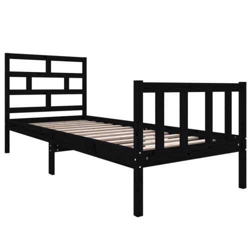 Okvir za krevet od borovine crni 75 x 190 cm jednokrevetni - Crna 75 x 190 cm Cijena