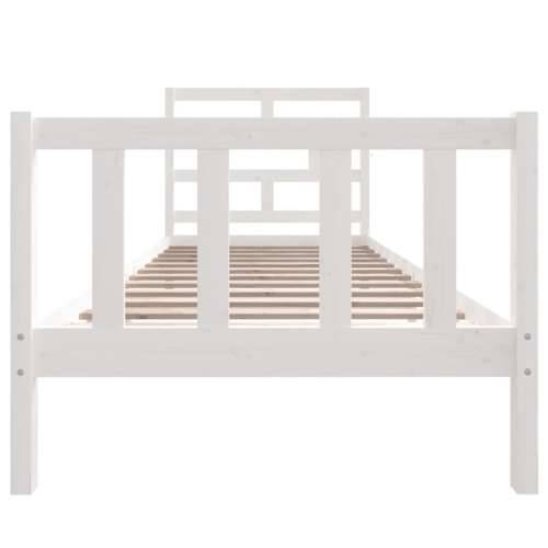 Okvir za krevet od masivne borovine bijeli 90 x 190 cm mali Cijena