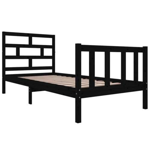 Okvir za krevet od borovine crni 90 x 190 cm 3FT jednokrevetni Cijena