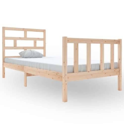 Okvir za krevet od masivne borovine 90 x 200 cm - Prirodna 90 x 200 cm Cijena
