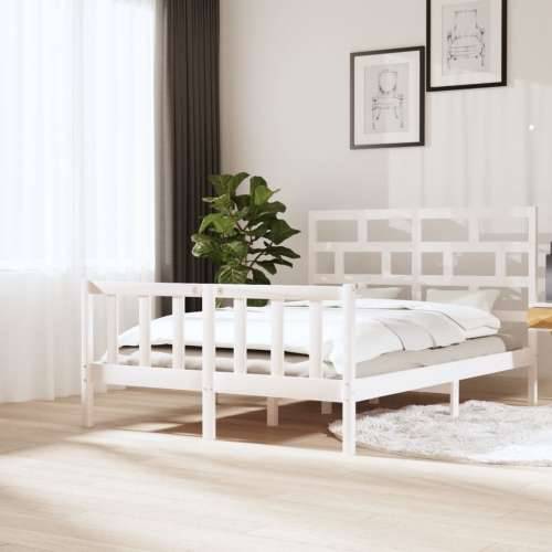 Okvir za krevet od masivne borovine bijeli 150x200 cm 5FT King Cijena