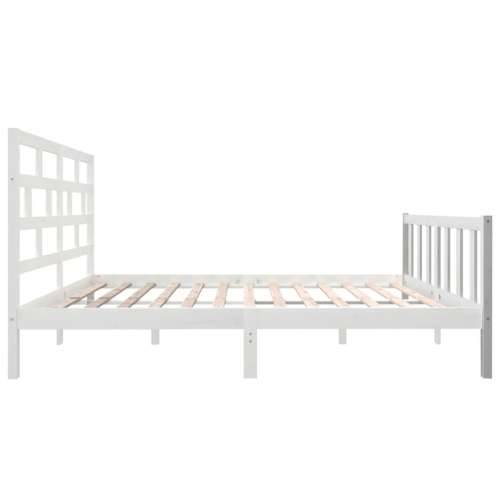 Okvir za krevet masivna borovina bijeli 150 x 200 cm bračni - Bijela 150 x 200 cm Cijena