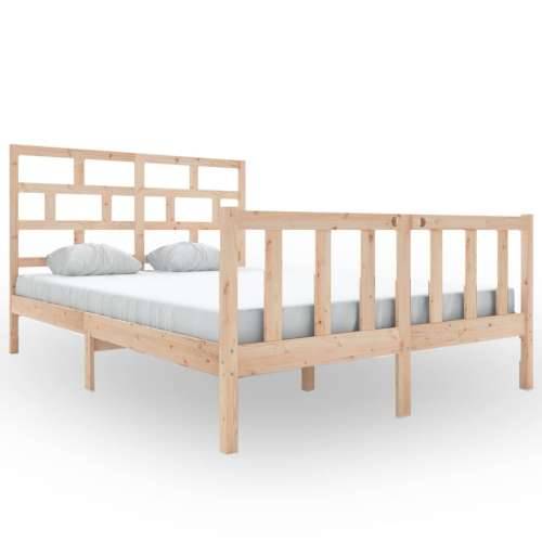 Okvir za krevet od masivne borovine 160 x 200 cm - Prirodna 160 x 200 cm Cijena
