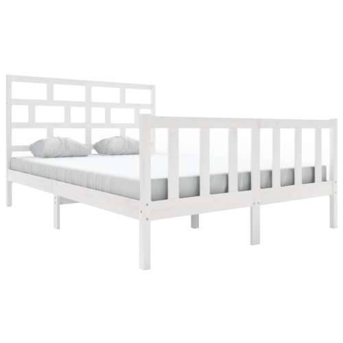 Okvir za krevet od masivne borovine bijeli 160 x 200 cm - Bijela 160 x 200 cm Cijena