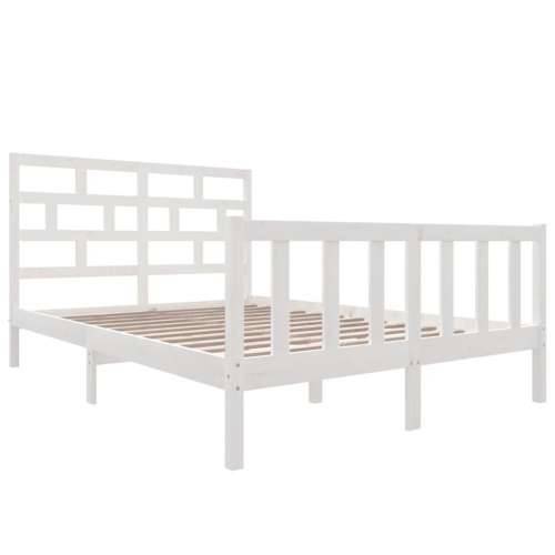 Okvir za krevet od masivne borovine bijeli 160 x 200 cm - Bijela 160 x 200 cm Cijena
