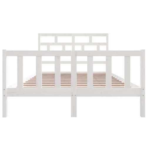 Okvir za krevet od masivne borovine bijeli 160 x 200 cm - Bijela 160 x 200 cm Cijena