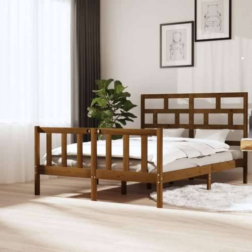 Okvir za krevet od masivne borovine smeđa boja meda 160x200 cm Cijena
