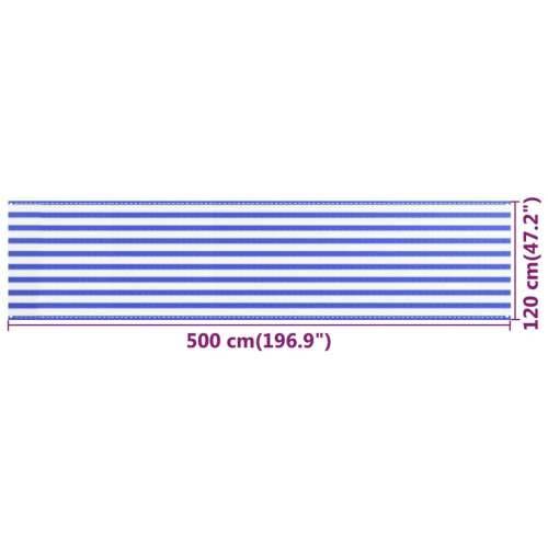 Balkonski zastor plavo-bijeli 120 x 500 cm HDPE Cijena