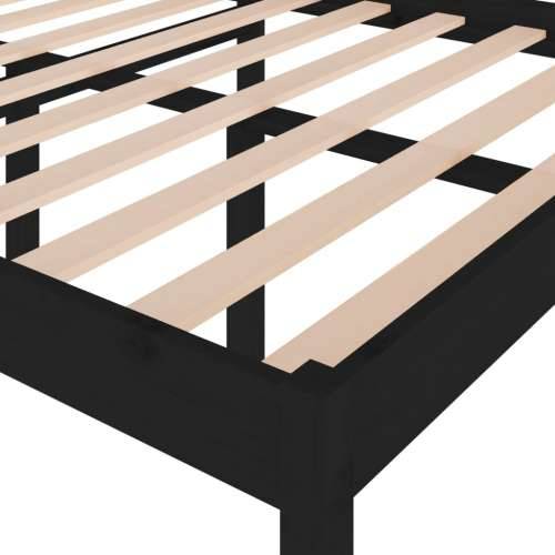 Okvir za krevet od masivnog drva crni 120 x 190 cm mali bračni Cijena