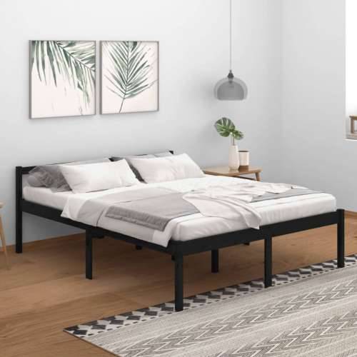 Okvir za krevet od masivne borovine crni 160 x 200 cm Cijena