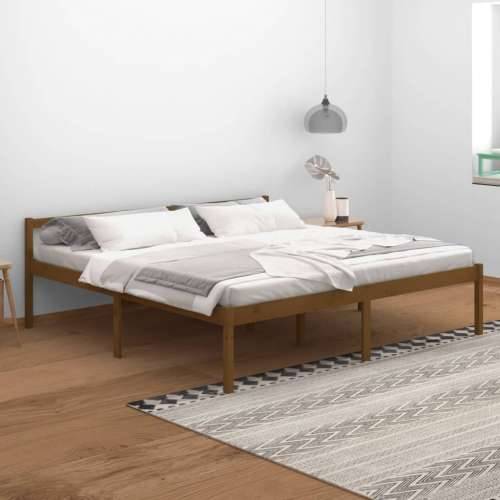 Krevet za starije osobe boja meda 200 x 200 cm masivna borovina