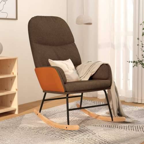 Stolica za ljuljanje od tkanine smeđa