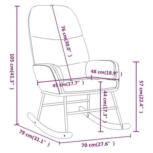 Stolica za ljuljanje od tkanine smeđa Cijena