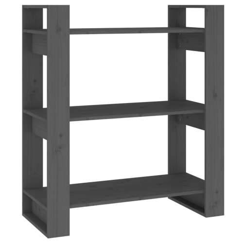 Ormarić za knjige / pregrada sivi 80 x 35 x 91 cm od borovine - Siva 1 Cijena