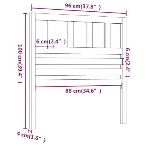 Uzglavlje za krevet boja meda 96 x 4 x 100 cm masivna borovina - boja meda 96 x 100 cm 1 Cijena