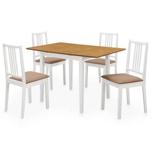 276409 5 Piece Dining Set MDF White (247625+247635) Cijena