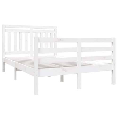 Okvir za krevet bijela 120 x 190 cm mali bračni drveni Cijena