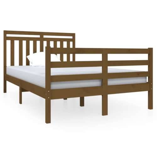 Okvir za krevet boja meda 120 x 190 cm mali bračni drveni Cijena