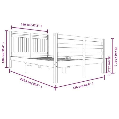Okvir za krevet od masivnog drva 120 x 200 cm - Prirodna 120 x 200 cm Cijena