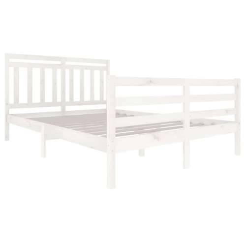 Okvir za krevet od masivnog drva bijeli 140 x 200 cm Cijena