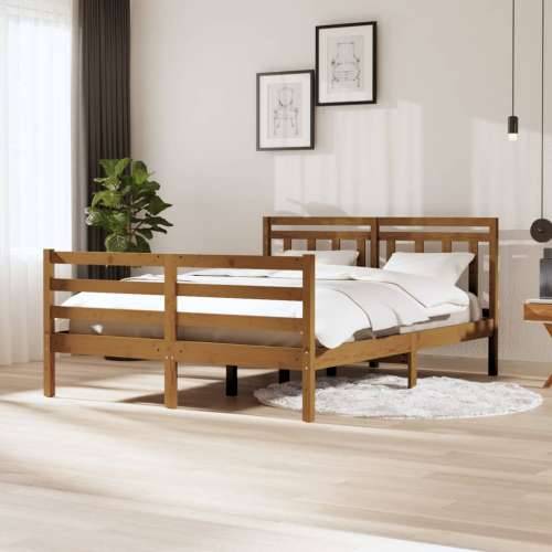 Okvir za krevet od masivnog drva smeđa boja meda 140 x 200 cm