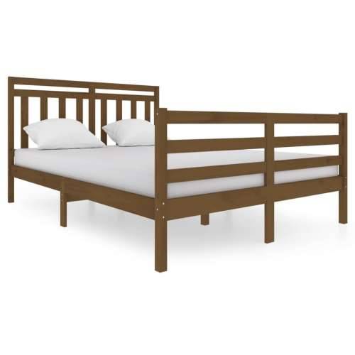 Okvir za krevet od masivnog drva smeđa boja meda 140 x 200 cm Cijena