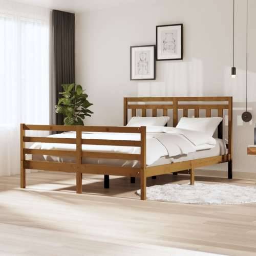 Okvir za krevet od masivnog drva boja meda 150x200 cm veliki