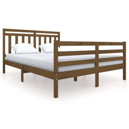 Okvir za krevet od masivnog drva boja meda 150x200 cm veliki Cijena