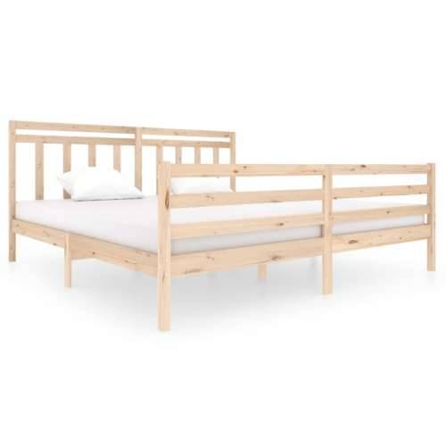 Okvir za krevet od masivnog drva 200 x 200 cm - Prirodna 200 x 200 cm Cijena