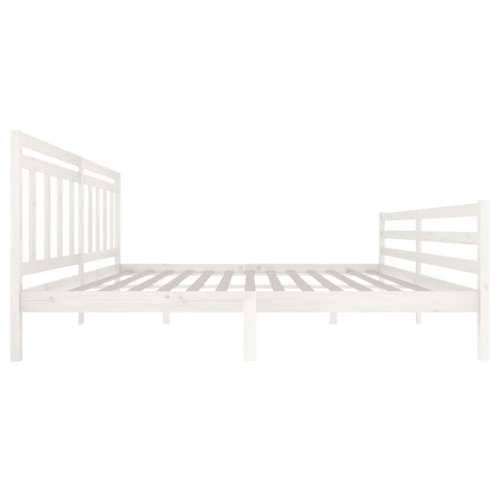 Okvir za krevet od masivnog drva bijeli 200 x 200 cm Bijela 200 x 200 cm Cijena