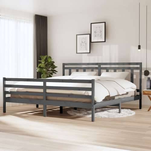 Okvir za krevet od masivnog drva sivi 200 x 200 cm