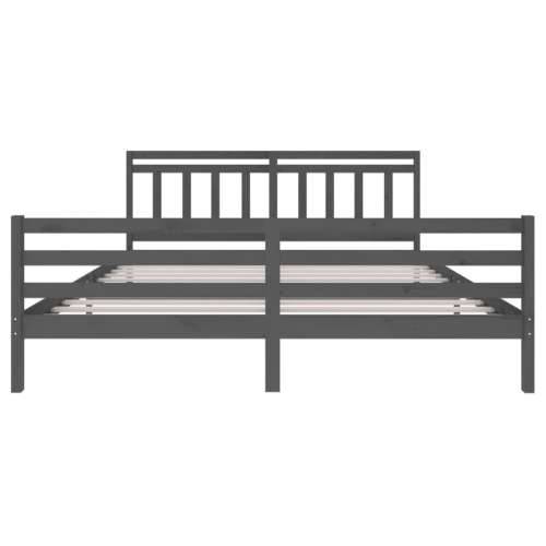 Okvir za krevet od masivnog drva sivi 200 x 200 cm Cijena