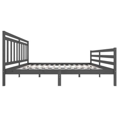 Okvir za krevet od masivnog drva sivi 200 x 200 cm - Siva 200 x 200 cm Cijena