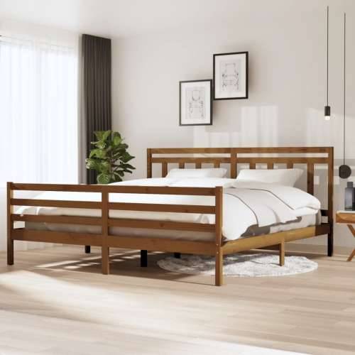 Okvir za krevet od masivnog drva smeđa boja meda 200 x 200 cm - boja meda 200 x 200 cm Cijena