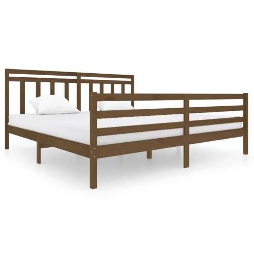 Okvir za krevet od masivnog drva smeđa boja meda 200 x 200 cm - boja meda 200 x 200 cm Cijena