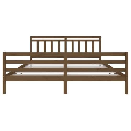 Okvir za krevet od masivnog drva smeđa boja meda 200 x 200 cm - boja meda 200 x 200 cm Cijena