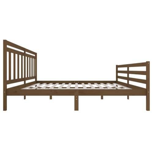 Okvir za krevet od masivnog drva smeđa boja meda 200 x 200 cm - boja meda 200 x 200 cm Cijena