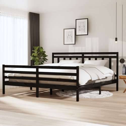 Okvir za krevet od masivnog drva crni 200 x 200 cm - Crna 200 x 200 cm Cijena