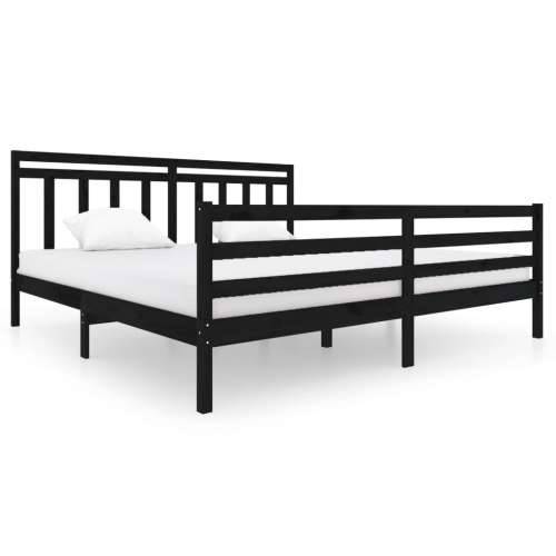 Okvir za krevet od masivnog drva crni 200 x 200 cm - Crna 200 x 200 cm Cijena