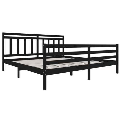 Okvir za krevet od masivnog drva crni 200 x 200 cm - Crna 200 x 200 cm Cijena