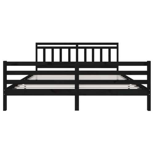 Okvir za krevet od masivnog drva crni 200 x 200 cm - Crna 200 x 200 cm Cijena