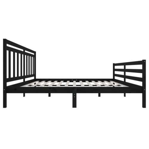 Okvir za krevet od masivnog drva crni 200 x 200 cm - Crna 200 x 200 cm Cijena