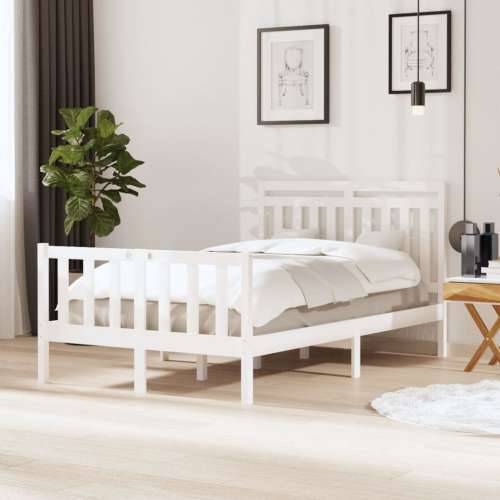 Okvir za krevet bijela 120 x 190 cm mali bračni drveni