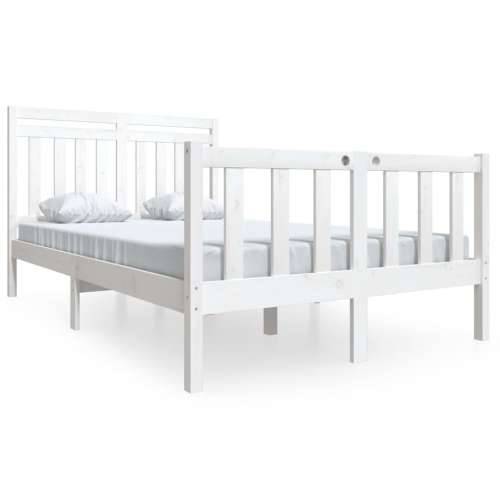 Okvir za krevet bijela 120 x 190 cm mali bračni drveni Cijena